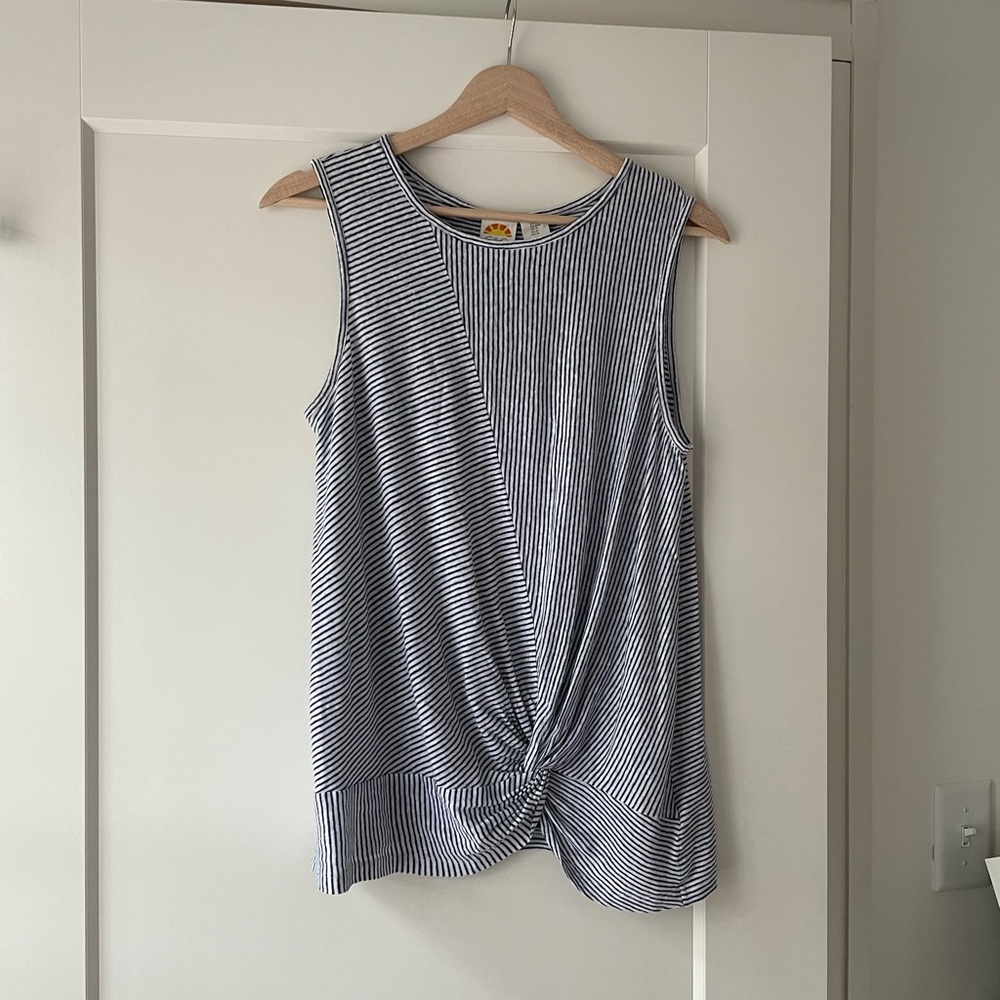 C&C California Striped Linen Tank